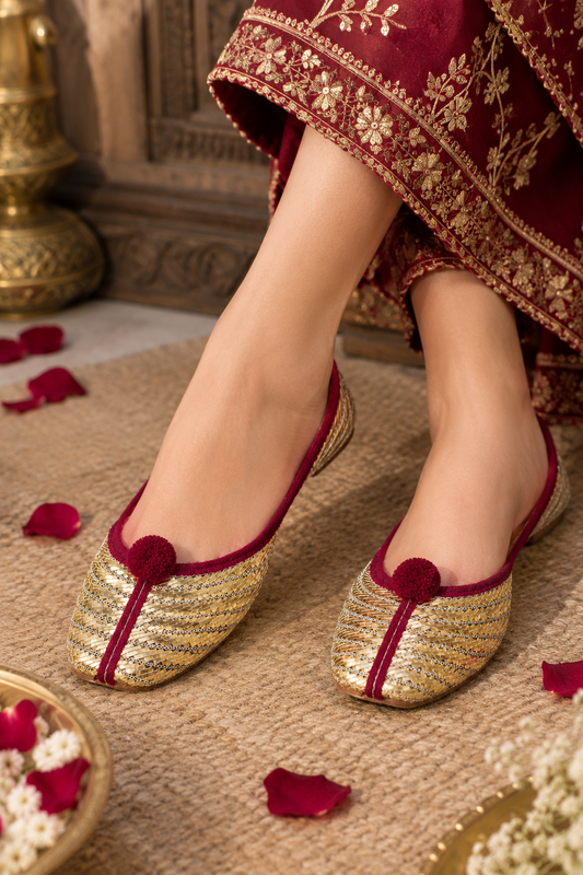 Noor-e-Burgundy Khussa