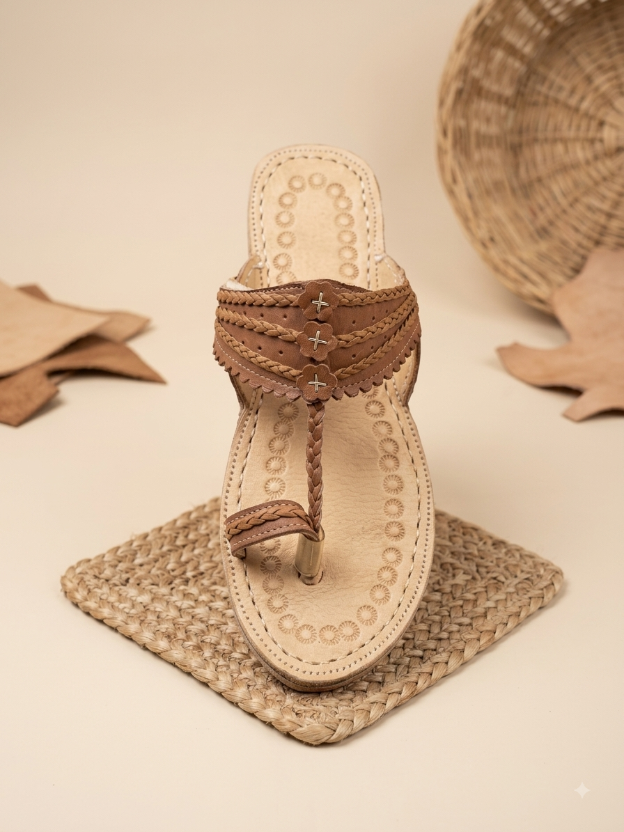 Casual leather kolapuri