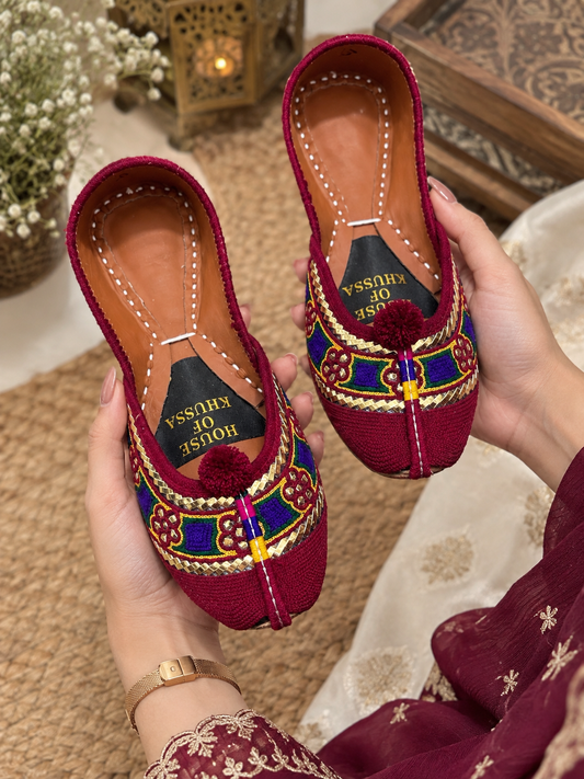 Royal Multicolor Embroidered Khussa
