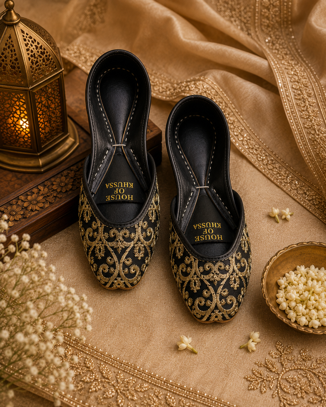 Noor-e-Siyah Golden Khussa