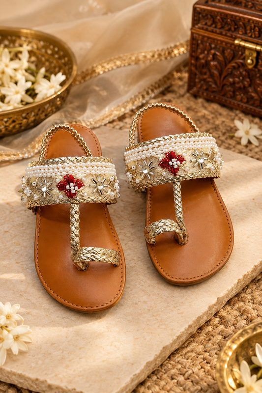 Meher Pearl Kids kolhapuri