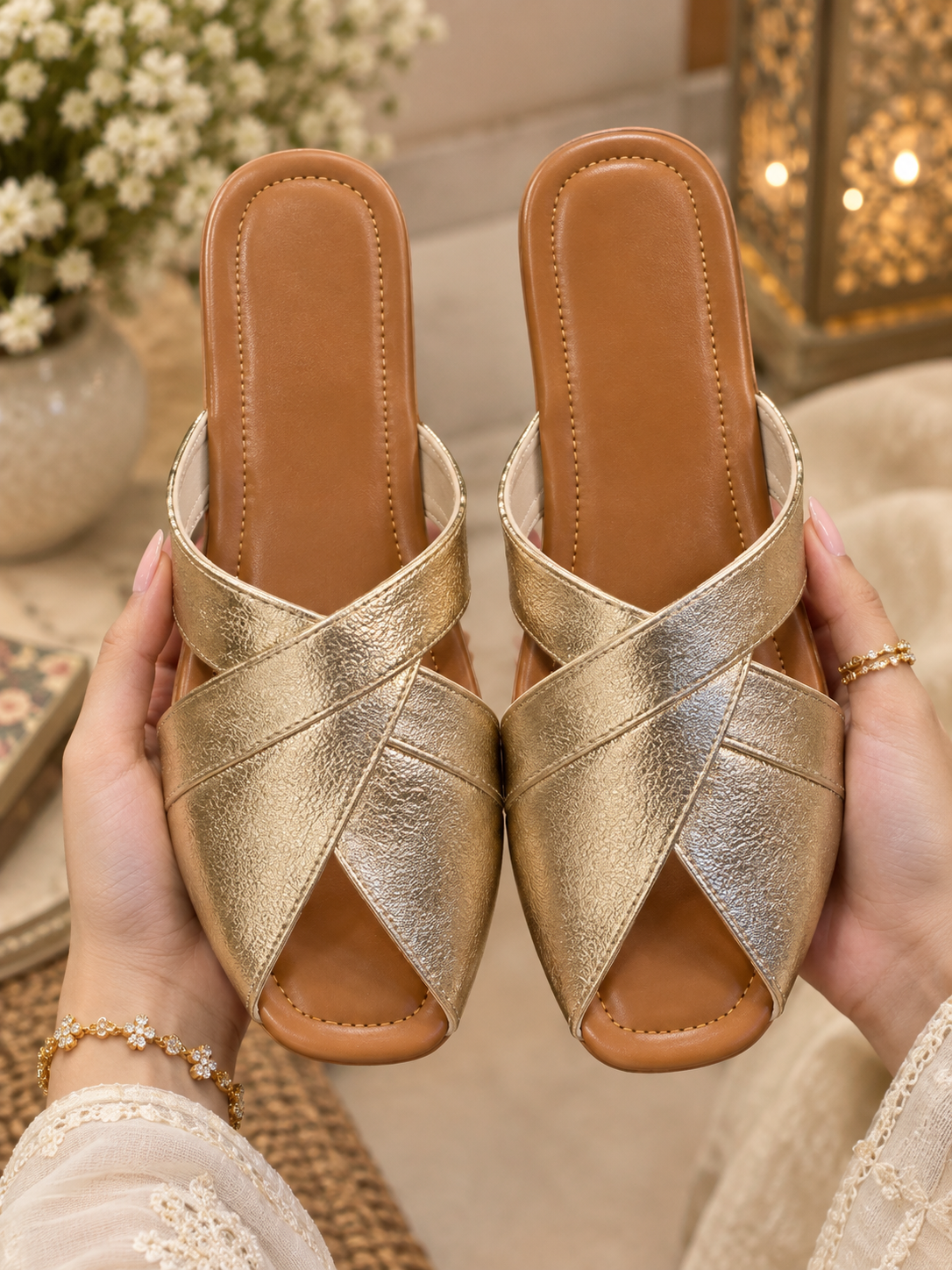 Golden Glow Cross-Strap