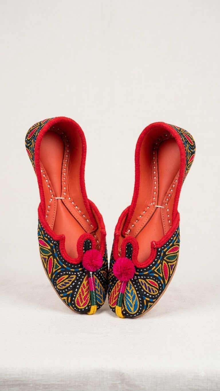Multicolor Embroidered Traditional Khussa