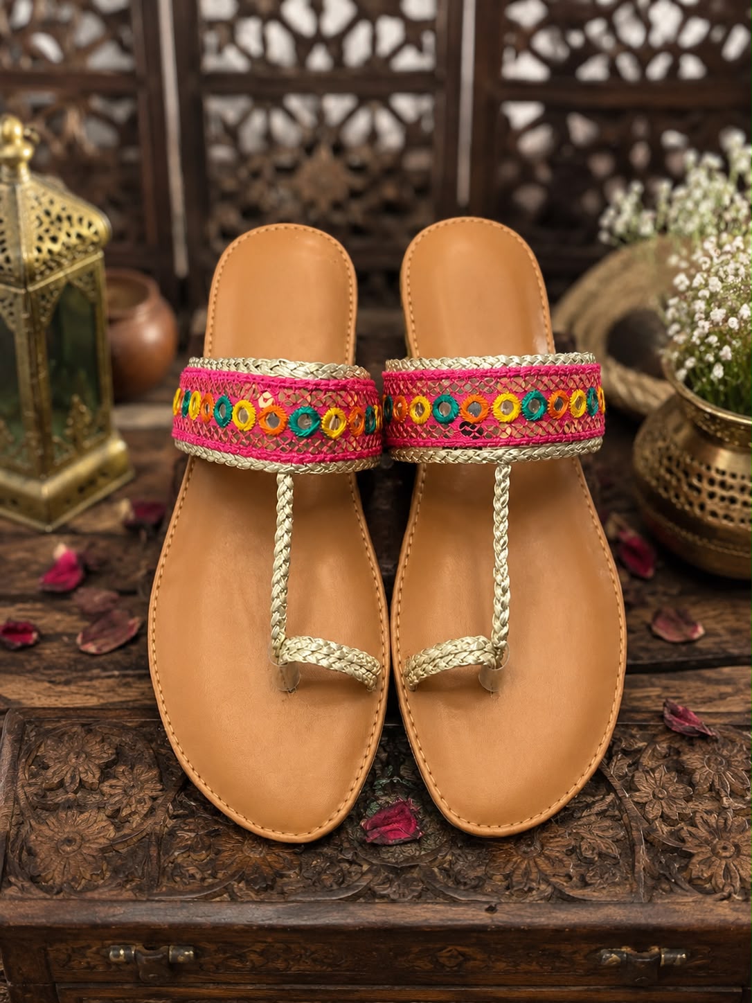Royal Multicolor Embroidered Kolapuri