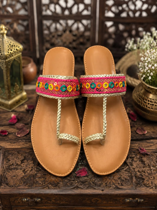 Royal Multicolor Embroidered Kolapuri